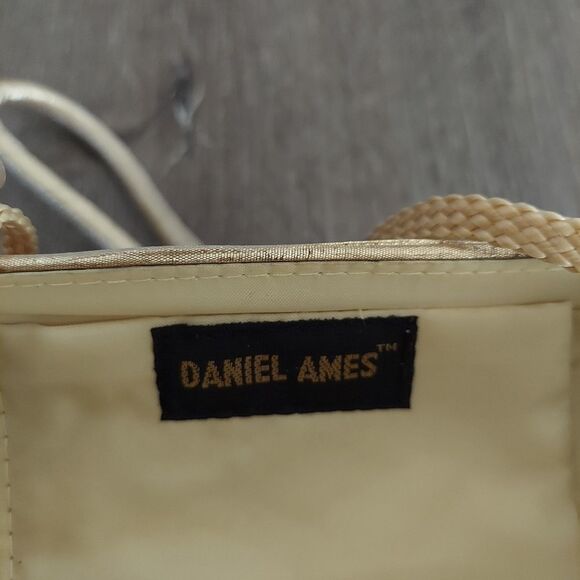 Vintage Daniel Ames Gold Shimmer Grab Bag Knot Handle Clutch Wristlet Bag - Picture 7 of 9